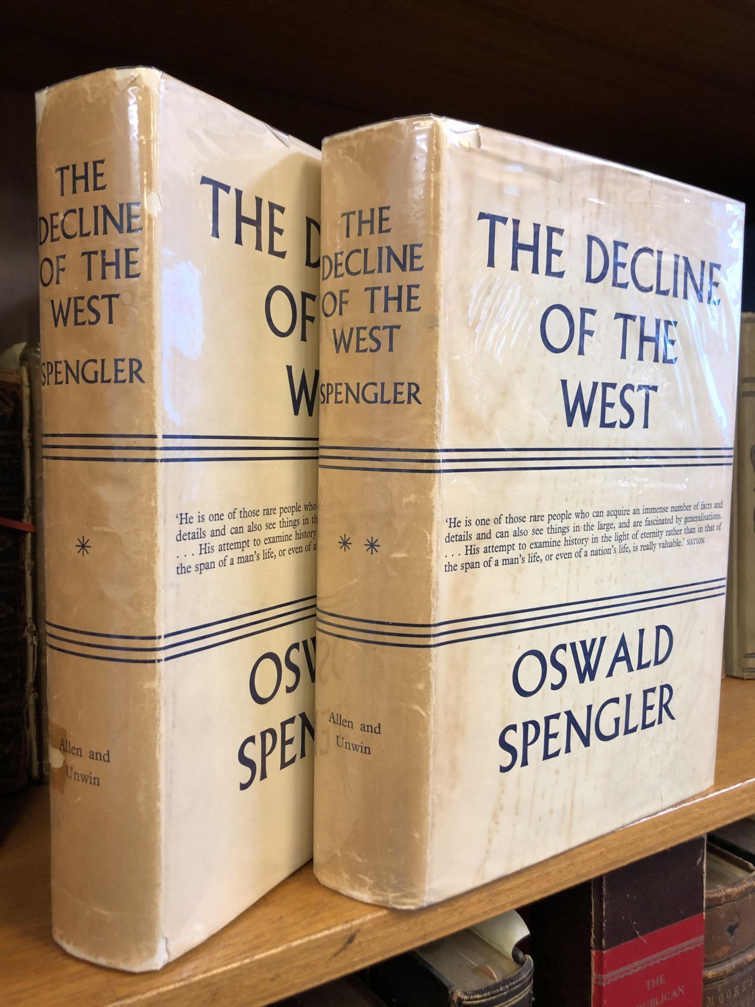 THE DECLINE OF THE WEST TWO VOLUMES | Oswald Spengler, Charles Francis Atkinson | First English ...